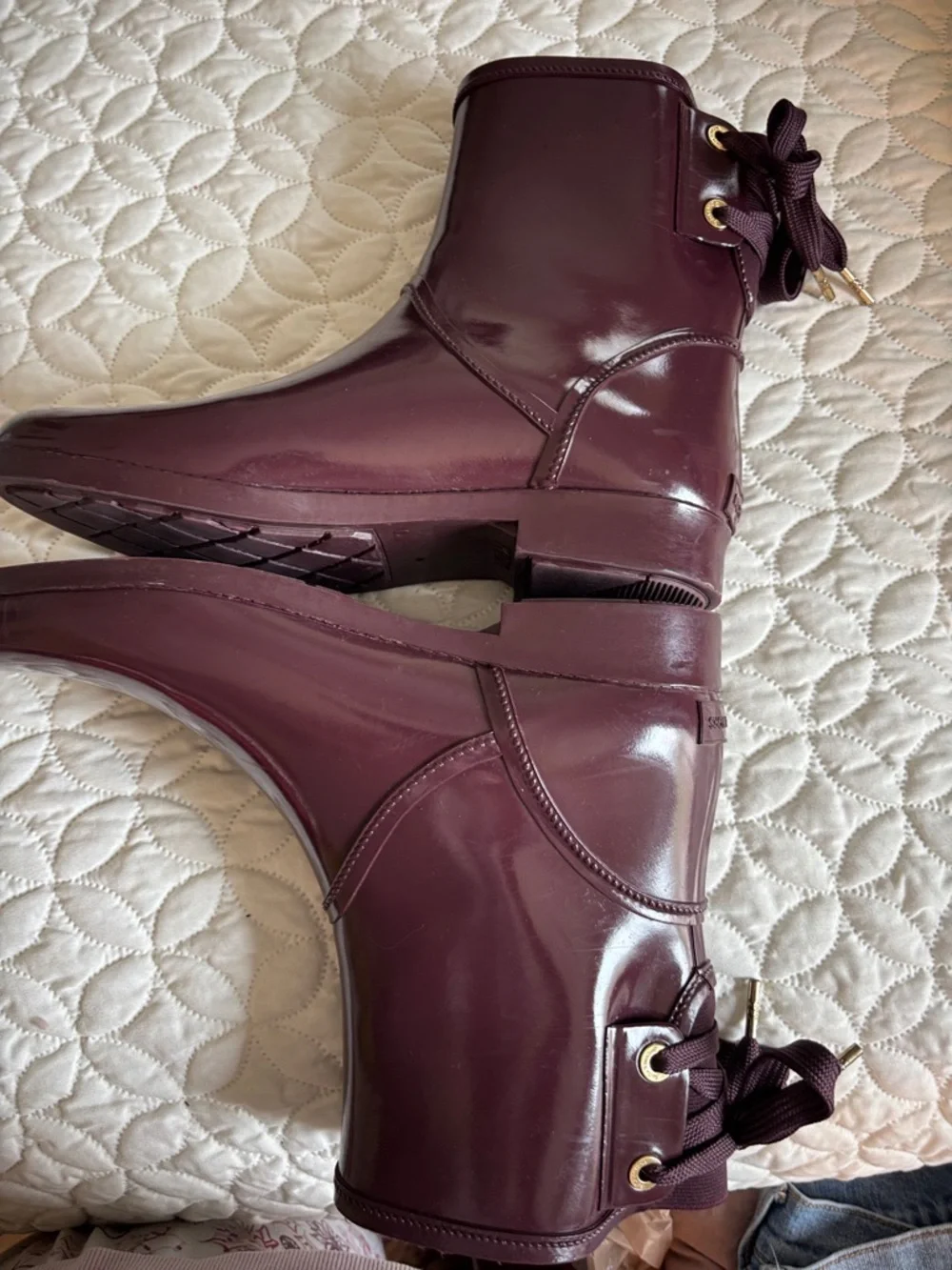 Michael Kors Plum Rain/Snow Boots size 10 EUC